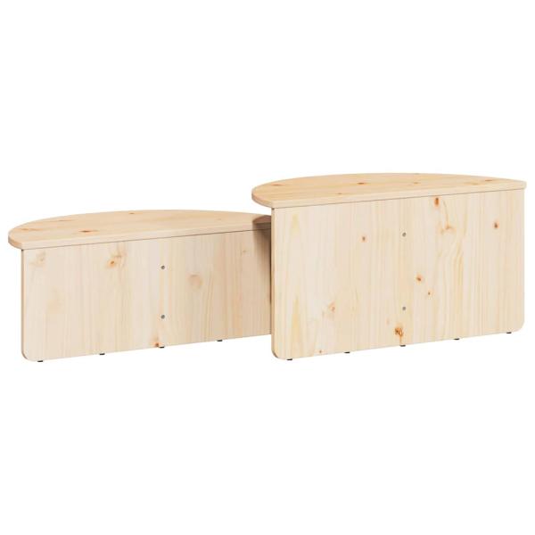 Couchtisch 2 pcs Natürlich 79 x 39.5 x 40 cm Massivkiefer