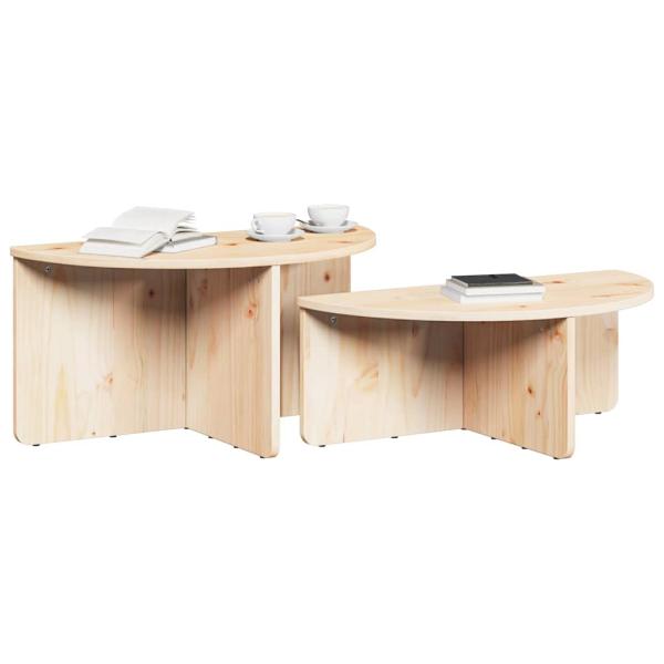 Couchtisch 2 pcs Natürlich 79 x 39.5 x 40 cm Massivkiefer
