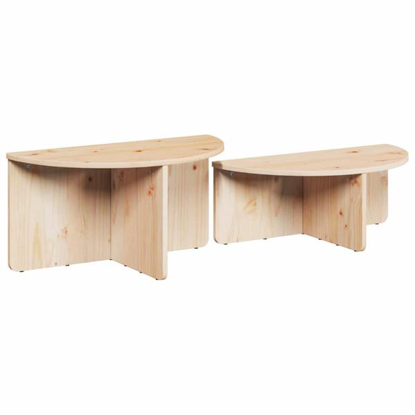Couchtisch 2 pcs Natürlich 79 x 39.5 x 40 cm Massivkiefer