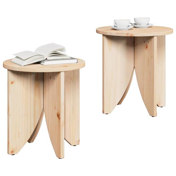 Couchtisch 2 pcs Natürlich 41,5 x 41,5 x 44 cm Massivkiefer