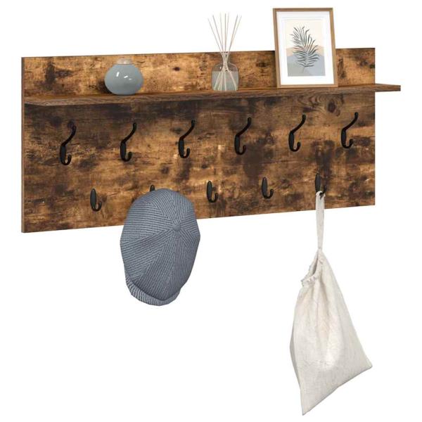 Wandmontierter Kleiderständer Räuchereiche 100 x 40 x 12 cm