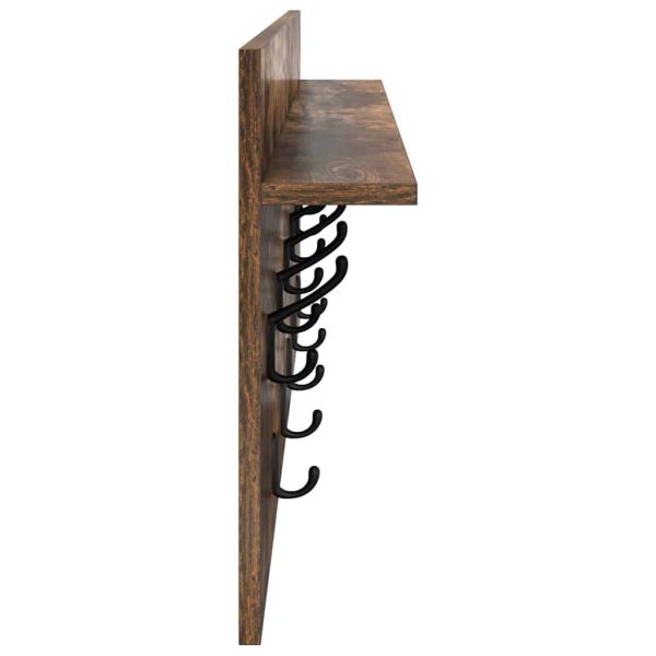 Wandmontierter Kleiderständer Räuchereiche 100 x 40 x 12 cm