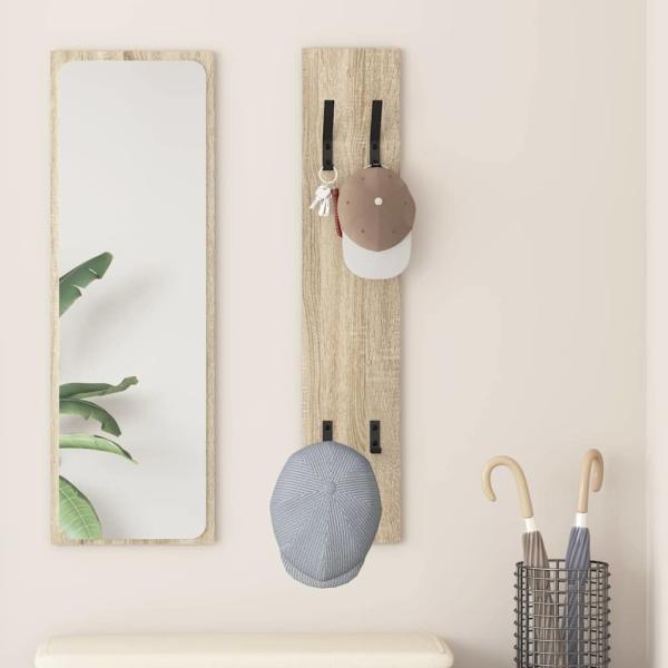 ARDEBO.de - Wandmontierter Kleiderständer Sonoma Eiche 20 x 1,5 x 100 cm