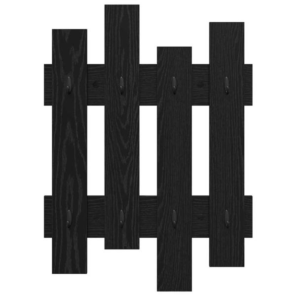 ARDEBO.de - Wandmontierter Kleiderständer Schwarz Eiche 60 x 3 x 82 cm