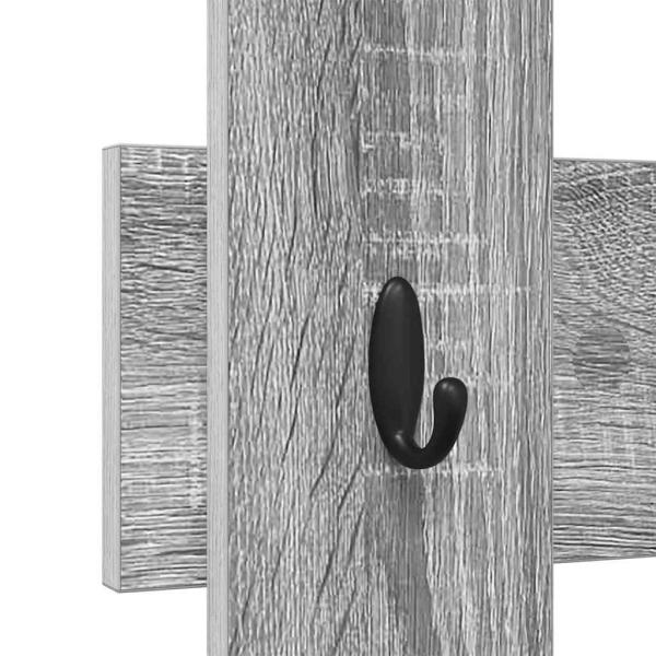 Wandmontierter Kleiderständer Grau sonoma 60 x 3 x 82 cm