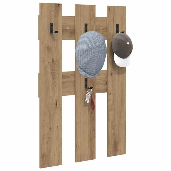 Wandmontierter Kleiderständer mit Speicher Eiche handwerklich