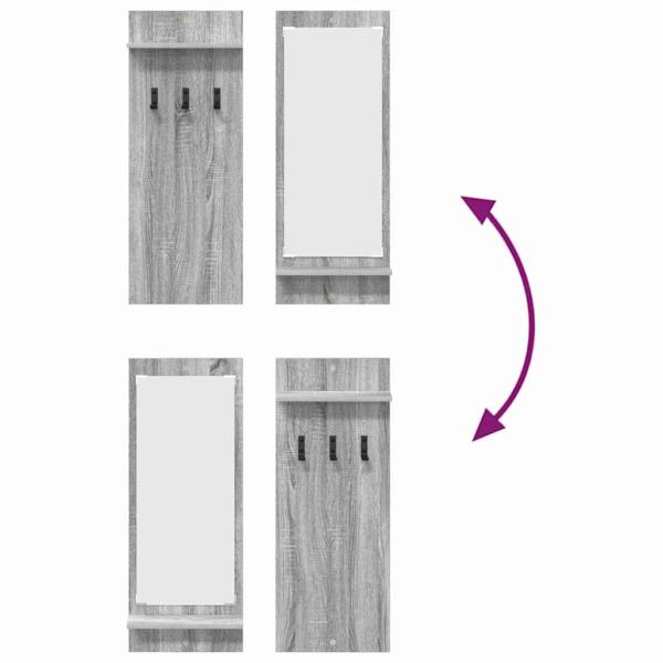 Wandmontierter Kleiderständer Grau sonoma 70 x 10 x 90 cm