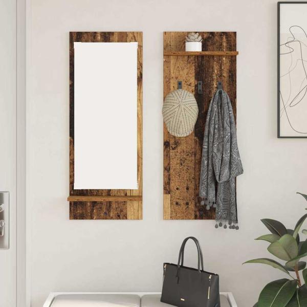 ARDEBO.de - Wandmontierter Kleiderständer Altes Holz 70 x 10 x 90 cm