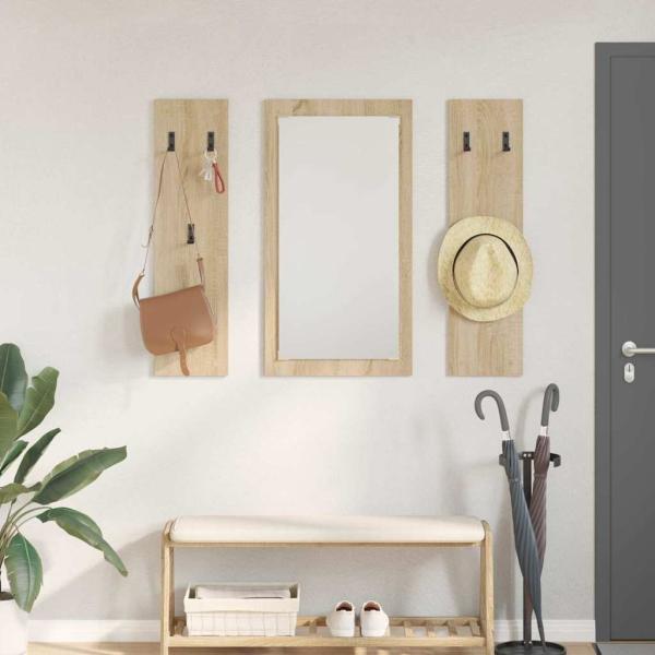 ARDEBO.de - Wandmontierter Kleiderständer Sonoma Eiche 96 x 1.5 x 90 cm