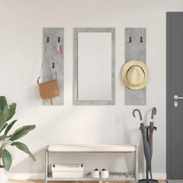 ARDEBO.de - Wandmontierter Kleiderständer Betongrau 96 x 1.5 x 90 cm