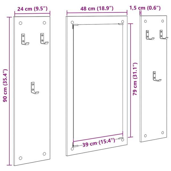 Wandmontierter Kleiderständer Altholz 96 x 1.5 x 90 cm