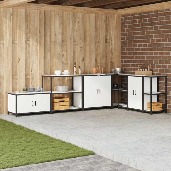 ARDEBO.de - Küchenlageregal mit Regal mit Speicher Weiß 60 x 50 x 92 cm Stahl