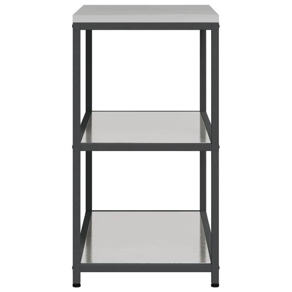 Küchenlageregal mit Regal mit Speicher Silber 60 x 50 x 92 cm Edelstahl