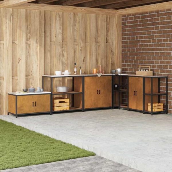 ARDEBO.de - Küchenlageregal mit Regal mit Speicher Rostig 60 x 50 x 92 cm Wetterstahl