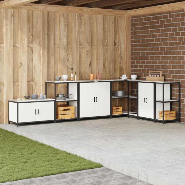 ARDEBO.de - Küchenlageregal mit Regal mit Speicher Weiß 60 x 50 x 92 cm Stahl