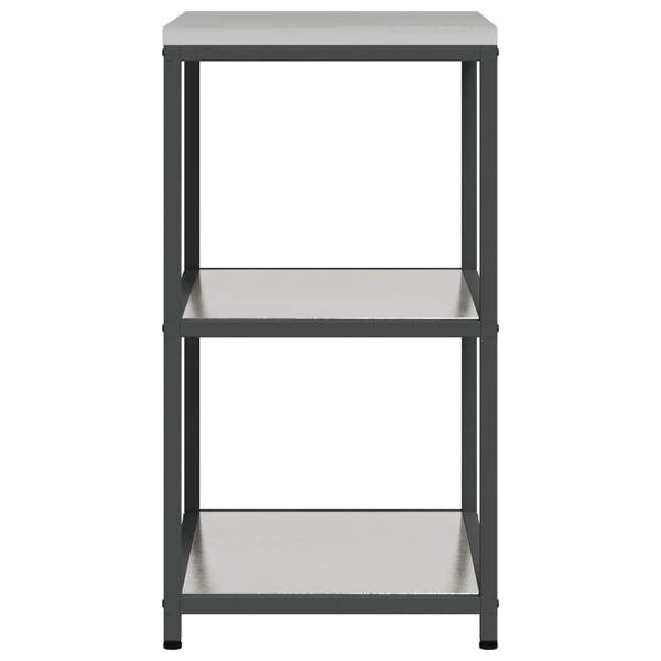 Küchenlageregal mit Regal mit Speicher Silber 60 x 50 x 92 cm Edelstahl