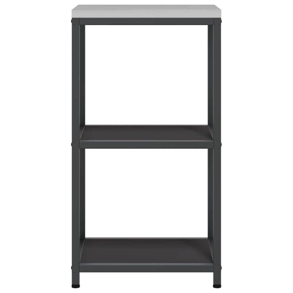 Küchenlageregal mit Regal mit Speicher Schwarz 60 x 50 x 92 cm Stahl