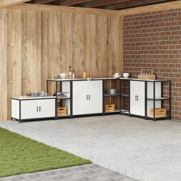 ARDEBO.de - Küchenlageregal mit Regal mit Speicher Weiß 60 x 50 x 92 cm Stahl