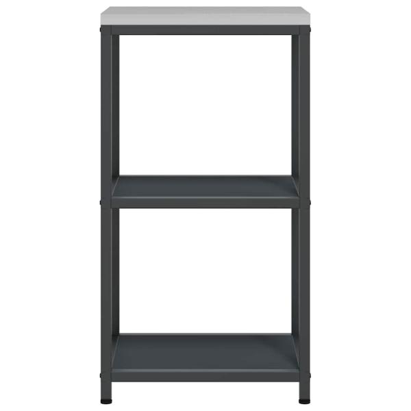 Küchenlageregal mit Regal mit Speicher Anthrazit 60 x 50 x 92 cm Stahl