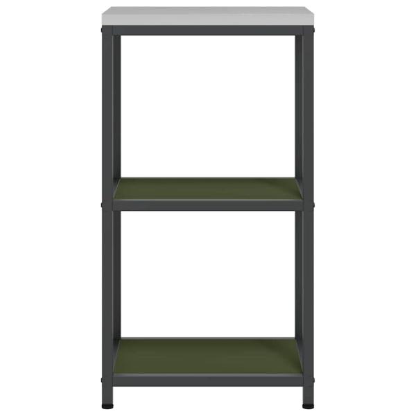 Küchenlageregal mit Regal mit Speicher Olivgrün 60 x 50 x 92 cm Stahl