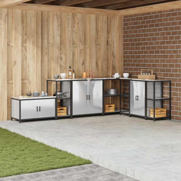ARDEBO.de - Küchenlageregal mit Regal mit Speicher Silber 60 x 50 x 92 cm Edelstahl