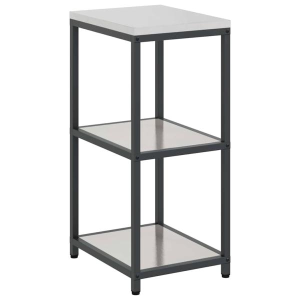Küchenlageregal mit Regal mit Speicher Silber 60 x 50 x 92 cm Edelstahl