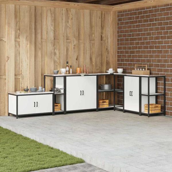 ARDEBO.de - Küchenlageregal mit Regal mit Speicher Weiß 60 x 50 x 92 cm Stahl