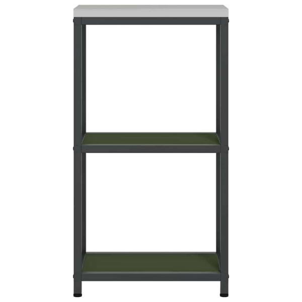 Küchenlageregal mit Regal mit Speicher Olivgrün 60 x 50 x 92 cm Stahl