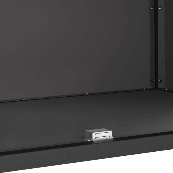 Küchenlagerregal mit Regal mit Speicher mit Tür Schwarz 60 x 50 x 92 cm Stahl