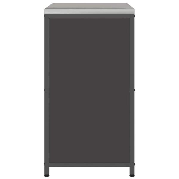 Küchenlagerregal mit Regal mit Speicher mit Tür Schwarz 60 x 50 x 92 cm Stahl