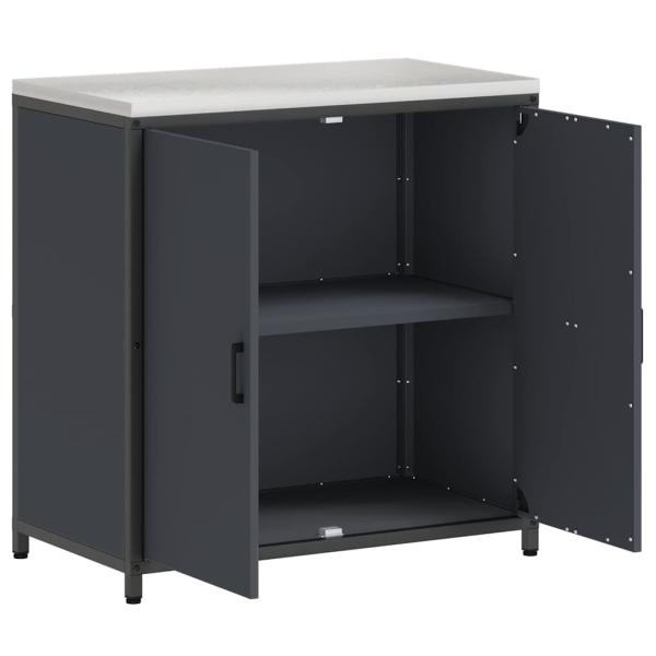 Küchenlagerregal mit Regal mit Speicher mit Tür Anthrazit 60 x 50 x 92 cm Stahl