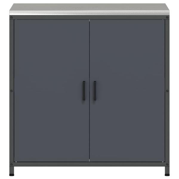 Küchenlagerregal mit Regal mit Speicher mit Tür Anthrazit 60 x 50 x 92 cm Stahl