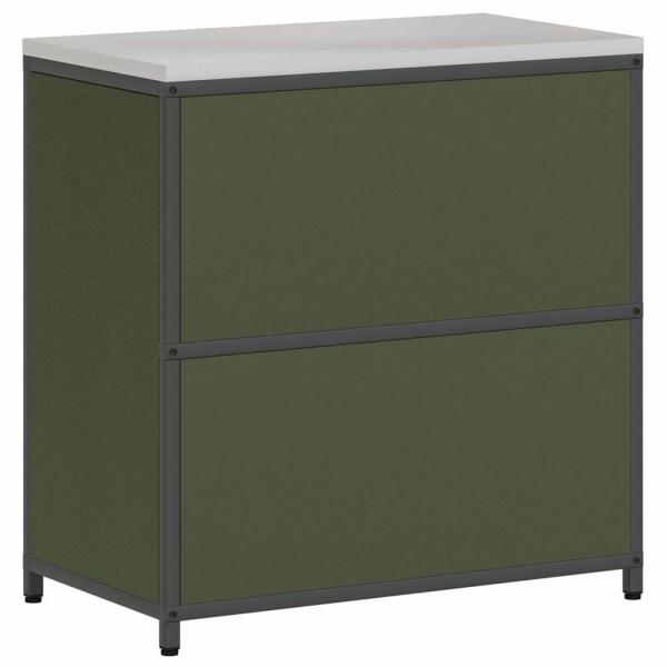 Küchenlagerregal mit Regal mit Speicher mit Tür Olivgrün 60 x 50 x 92 cm Stahl