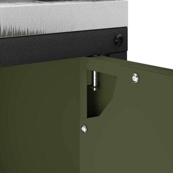 Küchenlagerregal mit Regal mit Speicher mit Tür Olivgrün 60 x 50 x 92 cm Stahl