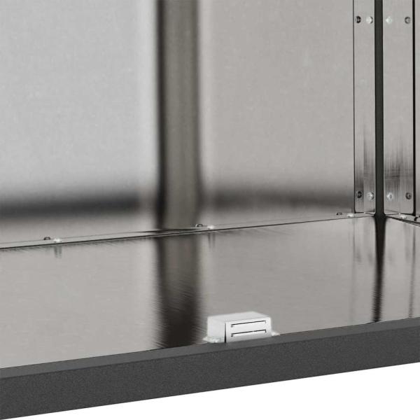 Küchenlagerregal mit Regal mit Speicher mit Tür Silber 60 x 50 x 92 cm Edelstahl