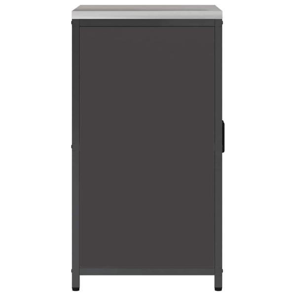 Küchenlagerregal mit Regal mit Speicher mit Tür Schwarz 60 x 50 x 92 cm Stahl