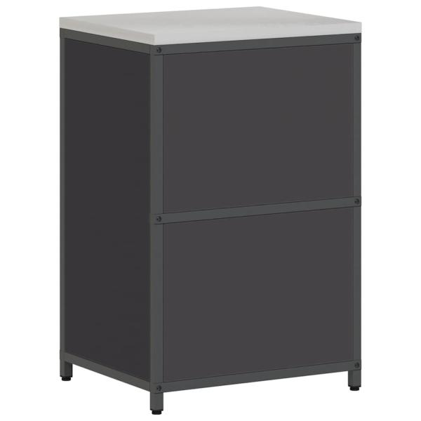 Küchenlagerregal mit Regal mit Speicher mit Tür Schwarz 60 x 50 x 92 cm Stahl