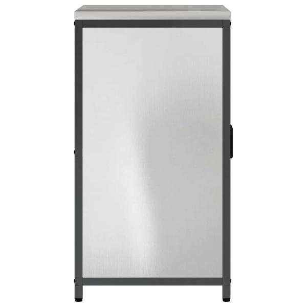 Küchenlagerregal mit Regal mit Speicher mit Tür Silber 60 x 50 x 92 cm Edelstahl