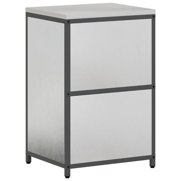 Küchenlagerregal mit Regal mit Speicher mit Tür Silber 60 x 50 x 92 cm Edelstahl