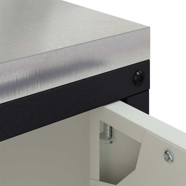 Küchenlagerregal mit Schubladen mit Regal mit Speicher mit Tür Weiß 60 x 50 x 92 cm Stahl