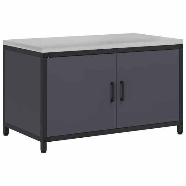 Küchenlagerregal mit Regal mit Speicher mit Tür Anthrazit 60 x 50 x 92 cm Stahl