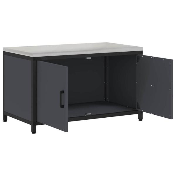 Küchenlagerregal mit Regal mit Speicher mit Tür Anthrazit 60 x 50 x 92 cm Stahl