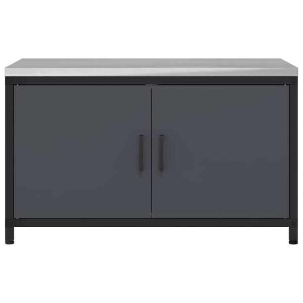 Küchenlagerregal mit Regal mit Speicher mit Tür Anthrazit 60 x 50 x 92 cm Stahl