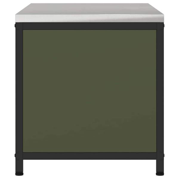 Küchenlagerregal mit Regal mit Speicher mit Tür Olivgrün 60 x 50 x 92 cm Stahl