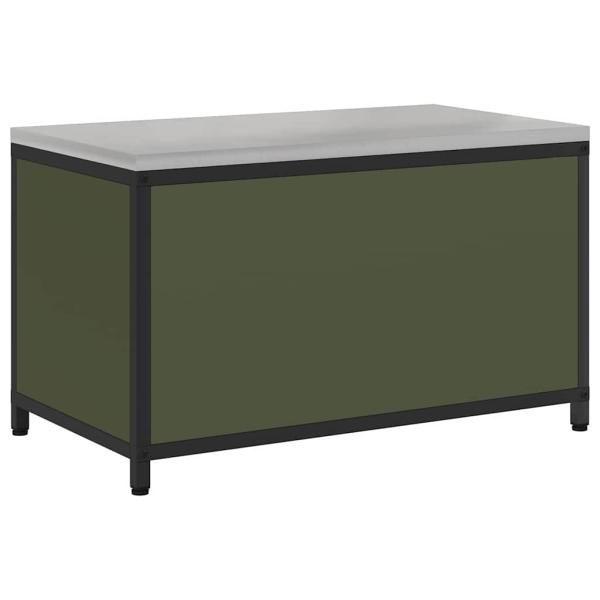 Küchenlagerregal mit Regal mit Speicher mit Tür Olivgrün 60 x 50 x 92 cm Stahl