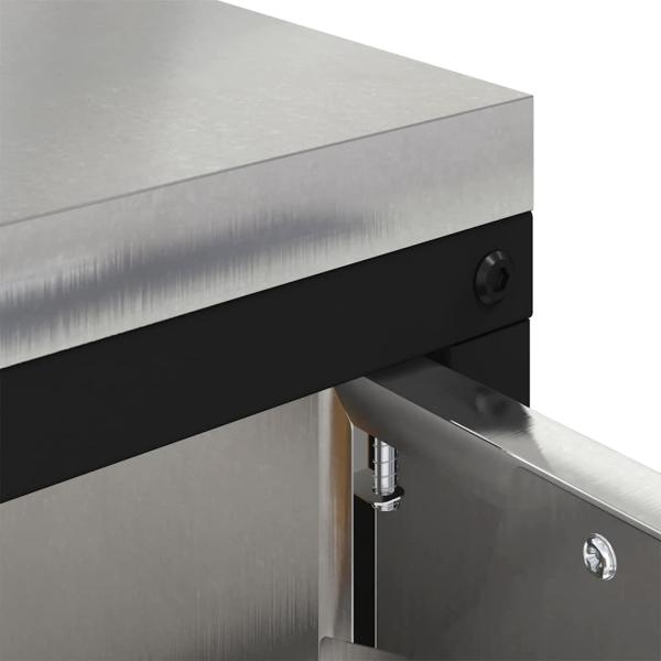 Küchenlagerregal mit Regal mit Speicher mit Tür Silber 60 x 50 x 92 cm Edelstahl