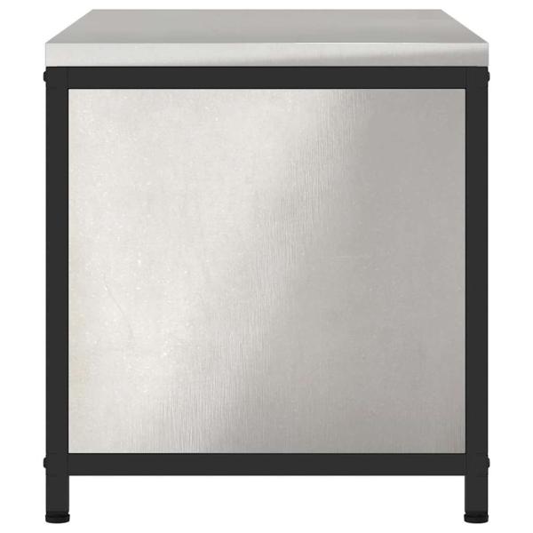 Küchenlagerregal mit Regal mit Speicher mit Tür Silber 60 x 50 x 92 cm Edelstahl