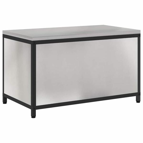 Küchenlagerregal mit Regal mit Speicher mit Tür Silber 60 x 50 x 92 cm Edelstahl