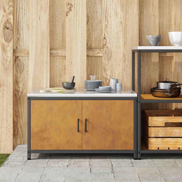 Küchenlagerregal mit Regal Rostig 60 x 50 x 92 cm Wetterstahl
