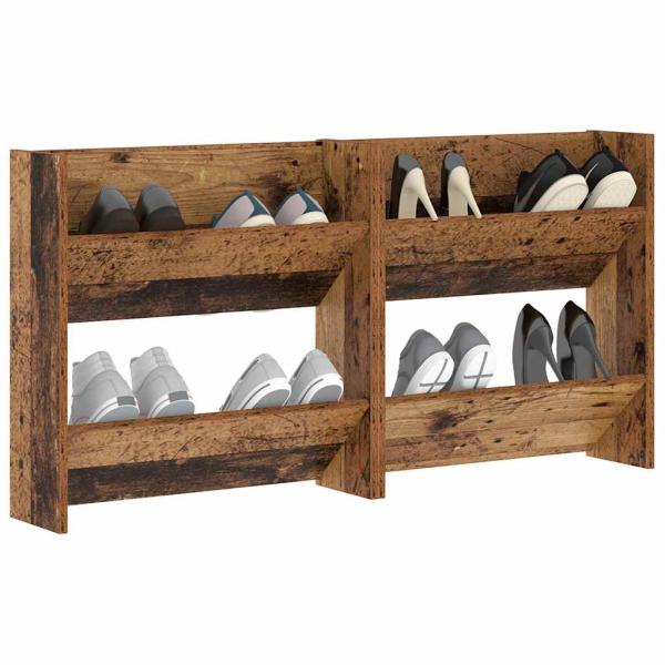Wandschuhschränke 2 pcs Altholz 60 x 18 x 60 cm Holzwerkstoff
